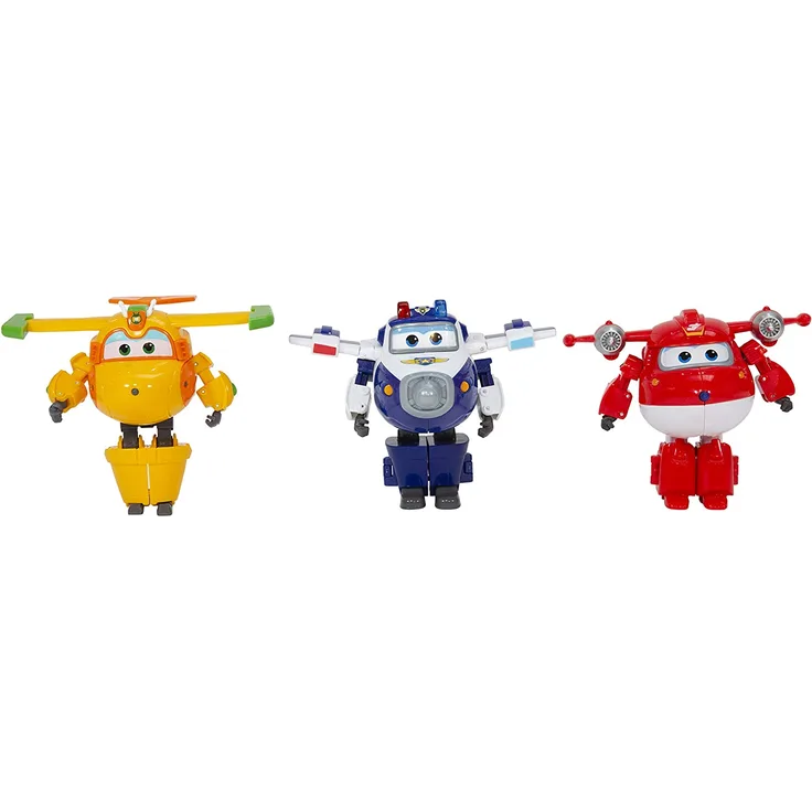Packung mit 3 Transform-A-Bot, 12 cm groß, mit Namen Jett Supercharge / Paul Supercharge / Bucky der Saison 4