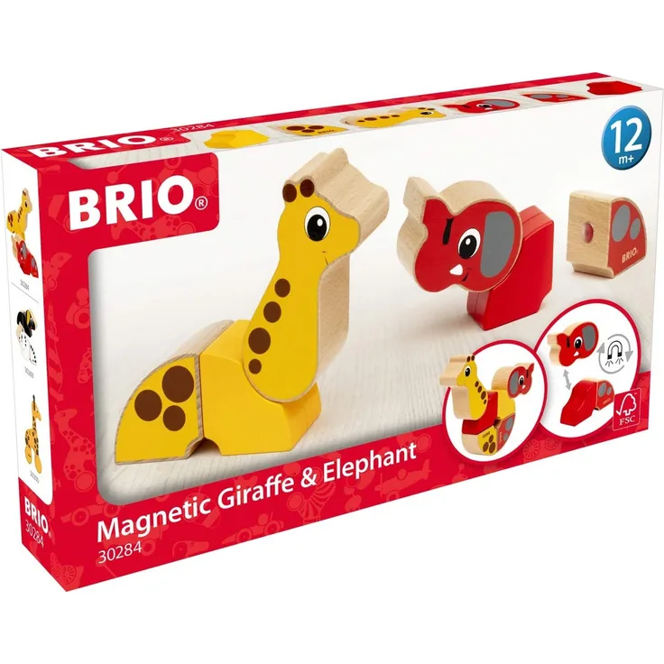 BRIO 30284 - Magnet-Tiere Elefant und Giraffe