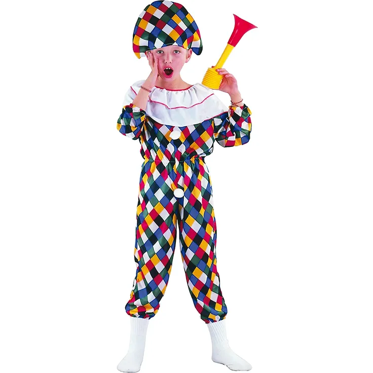 Blumen Paolo – Harlekin Kostüm Kind M (5-7 anni) mehrfarbig