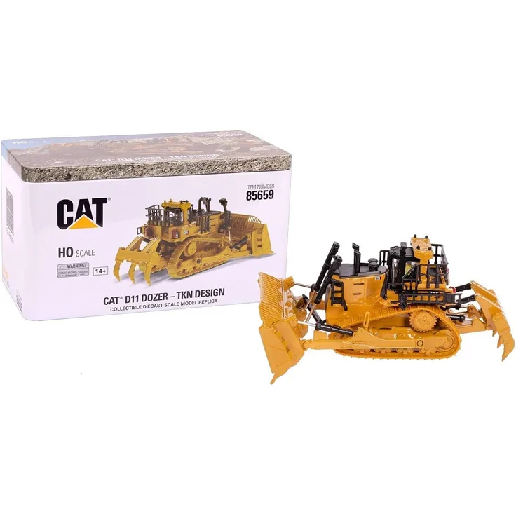Diecast Masters 85659 - Caterpillar Kettendozer D11 Next Gen, detailgetreues H0 CAT Baufahrzeug in Metallbox, Maßstab 1:87, ca. 12 x 7,3 x 6,4 cm, 14+, für Modelleisenbahnen und Sammler geeignet