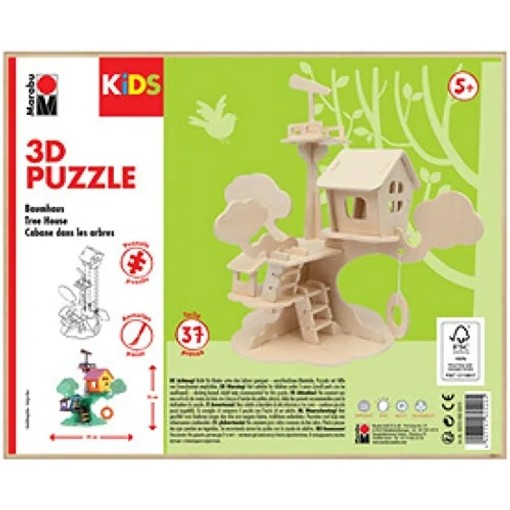 Marabu KiDS 3D Puzzle 'Baumhaus', 37 Teile