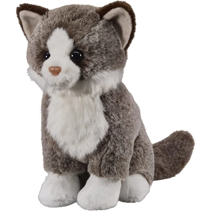 Bauer Spielwaren 'Deine Tiere mit Herz' Katze: Sitzendes Kuscheltier aus Softem Plüsch, zum Spielen und Verschenken, Softer Plüsch, 25 cm, dunkelbraun (12509)