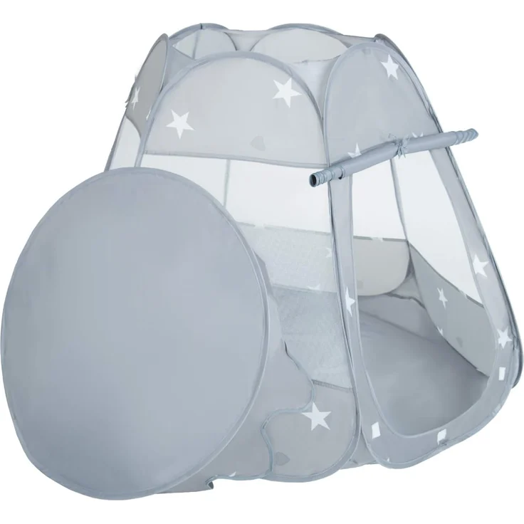 Selonis Baby Spielzelt Mit Plastikbällen Zelt 105X90cm/600 Stück Bälle Plastikkugel Kinder, Grau:Weiß/Grau/Minze – Bild 4