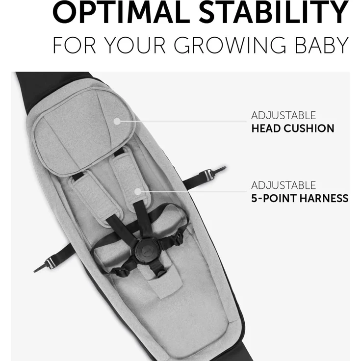 Hauck Babysitz für Fahrradanhänger DRYK DUO Baby Lounger/für Babys 1-10 Monate/mit Beindecke/Kopfpolster / 5-Punkt Gurt/Einfache Befestigung/Grau – Bild 7