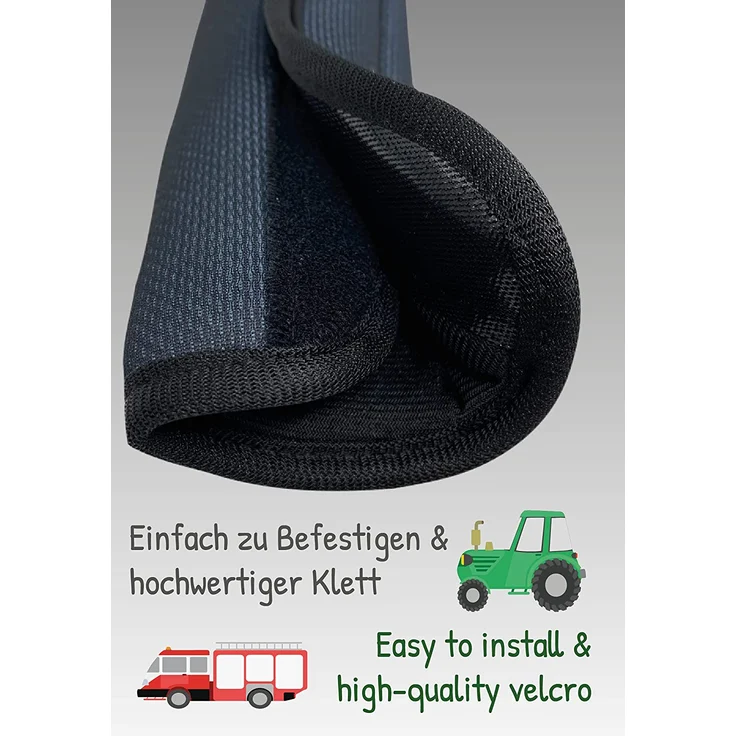 HECKBO® - 1x Auto Gurtschutz mit Feuerwehr, Traktor, Krankenwagen Motiv - für Kinder, Jungen, Jungs - Sicherheitsgurt Schulterpolster Schulterkissen Autositze Gurtpolster - auch für Fahrrad-Sitze – Bild 4
