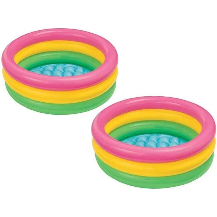 Intex 58924NP Planschbecken Baby Pool 3-Ring Sunset Glow, 86 x 25 cm