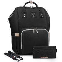 Bild für Pomelo Best Baby Wickelrucksack stylische Wickeltasche Rucksack mit Wickelunterlage multifunktional wasserabweisend Große Kapazität Rucksack für unterwegs (Schwarz)