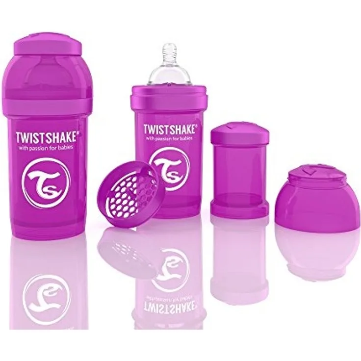 Twistshake 7350083120052 Anti-Colic Babyflasche, Lila, 180 ml, violett
