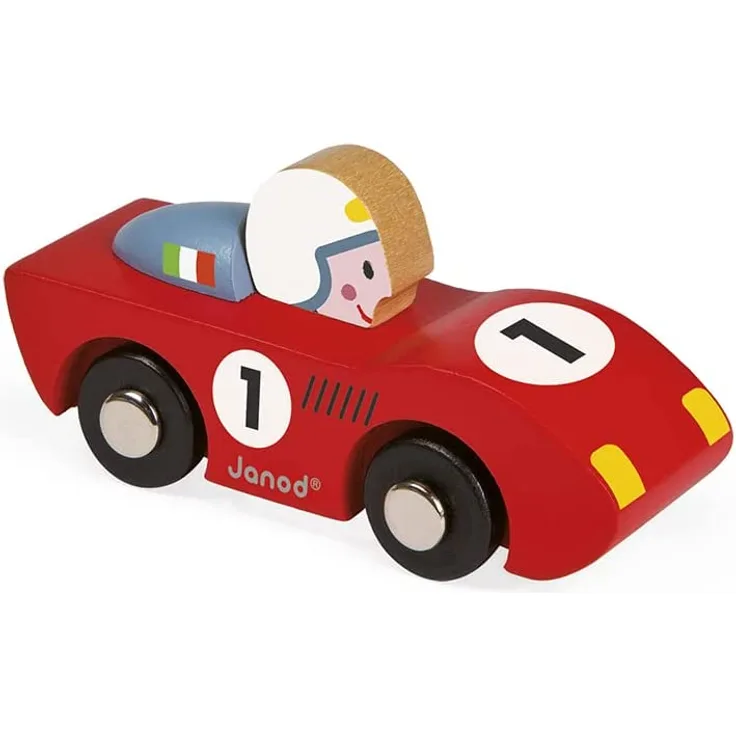 Janod J08545 Story Racing auto aus Holz, Rennwagen