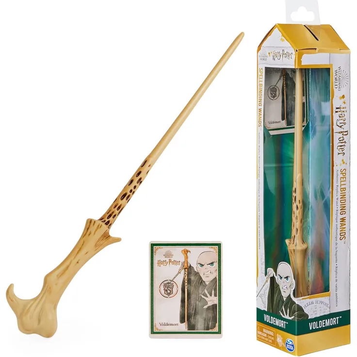Wizarding World Harry Potter - Authentischer Lord Voldemort Zauberstab aus Kunststoff mit Zauberspruch-Karte ca. 30 5 cm Magic 6 Jahr(e)