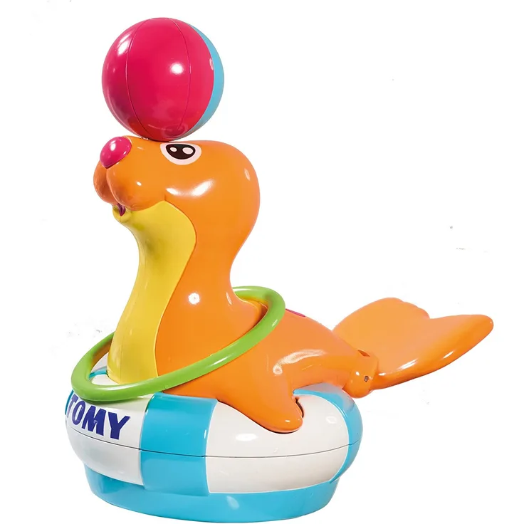 TOMY Wasserspiel für Kinder "Robin die Robbe" mehrfarbig - hochwertiges Kinderspielzeug für die Badewanne - fördert motorische Fähigkeiten - ab 1 Jahr