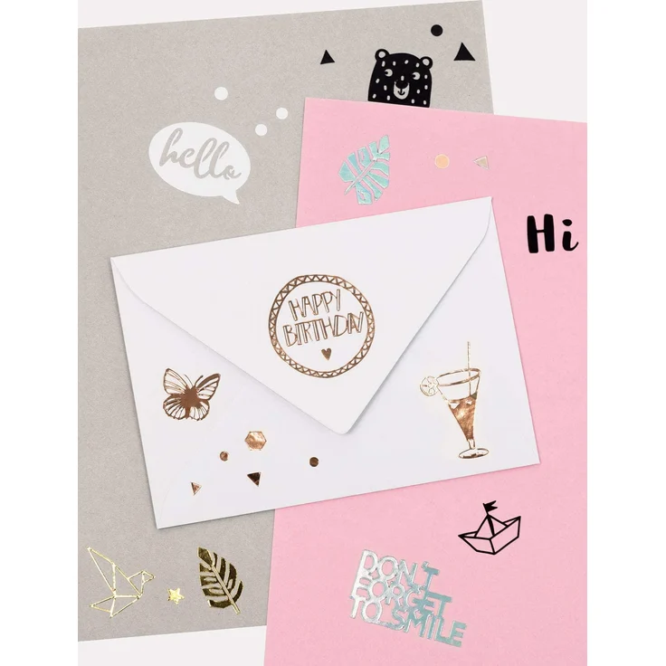 folia 12910 - Relief, Sticker Ganzjahr II, hochwertige Sticker, 10 Blatt, ca. 10 x 24 cm, Motive sortiert, ideal zum Verzieren von Grußkarten, Bastelarbeiten und Scrapbooking – Bild 5