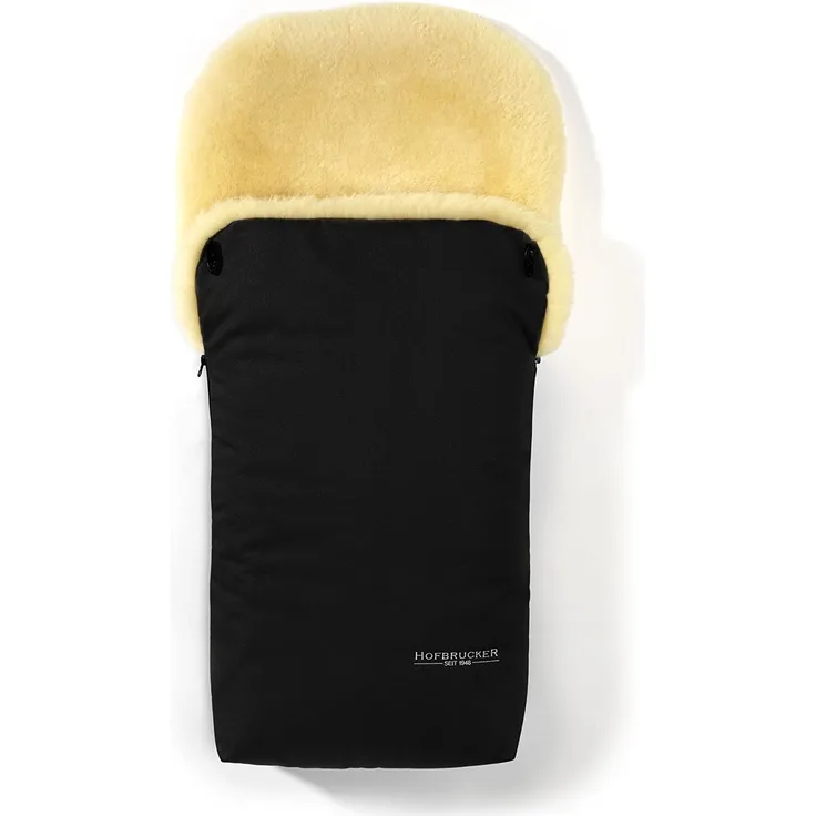 Hofbrucker - Lambskin footmuff for stroller Putzi schwarz, universell einsetzbar