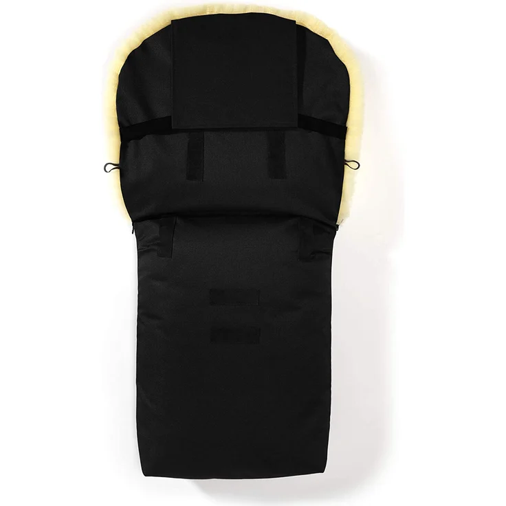 Hofbrucker - Lambskin footmuff for stroller Putzi schwarz, universell einsetzbar – Bild 2