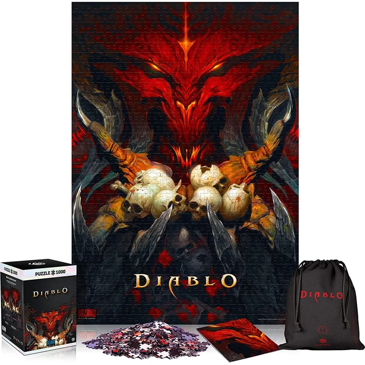 Good Loot Diablo: Lord of Terror - Puzzlespiel mit 1. 000 Teilen und den Maßen 68cm x 48cm | inklusive Poster und Tasche | Spiel-Artwork für Erwachsene und Teenager