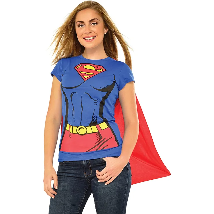 Rubie's offizielles Supergirl T-Shirt-Kostümset für Damen, klein