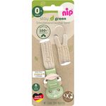 nip Stay Green Schnullerband aus 100% Bio-Baumwolle, Made in Germany, für Schnuller mit Ring, stufenweise verstellbar,schützt Kleidung, Colour:Grün