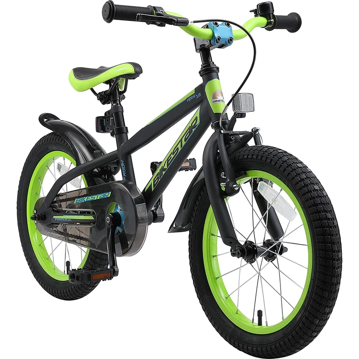 Bikestar Mountain Kinderfahrrad 16 Zoll - Schwarz Grün - Preisvergleich – Bild 1