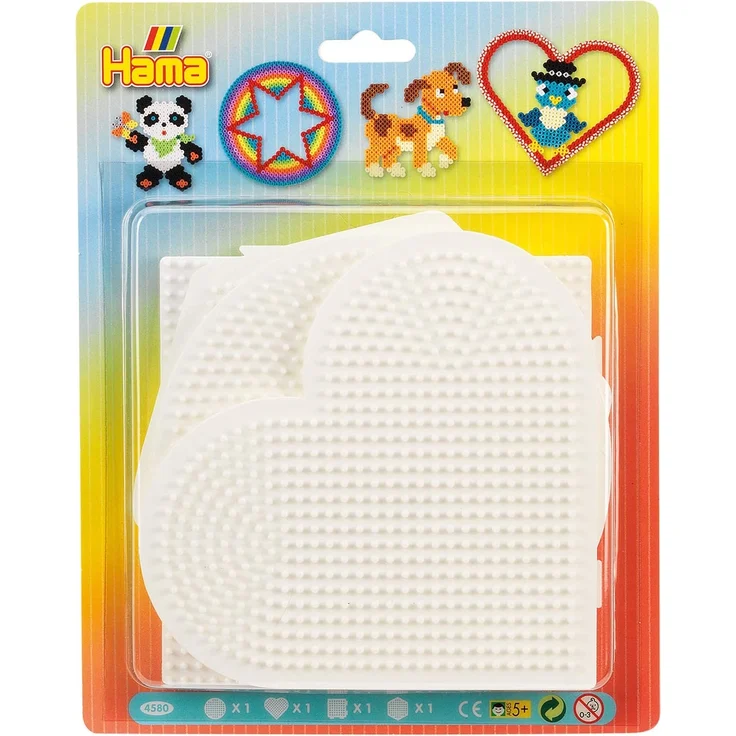 Hama Perlen 4580 Stiftplatten für Midi Perlen, Herz, Kreis, Viereck und Sechseck - Preisvergleich – Bild 1