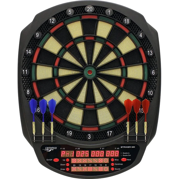 Striker-601 elektronische Dartscheibe, 3-Loch mit Adapter | Carromco