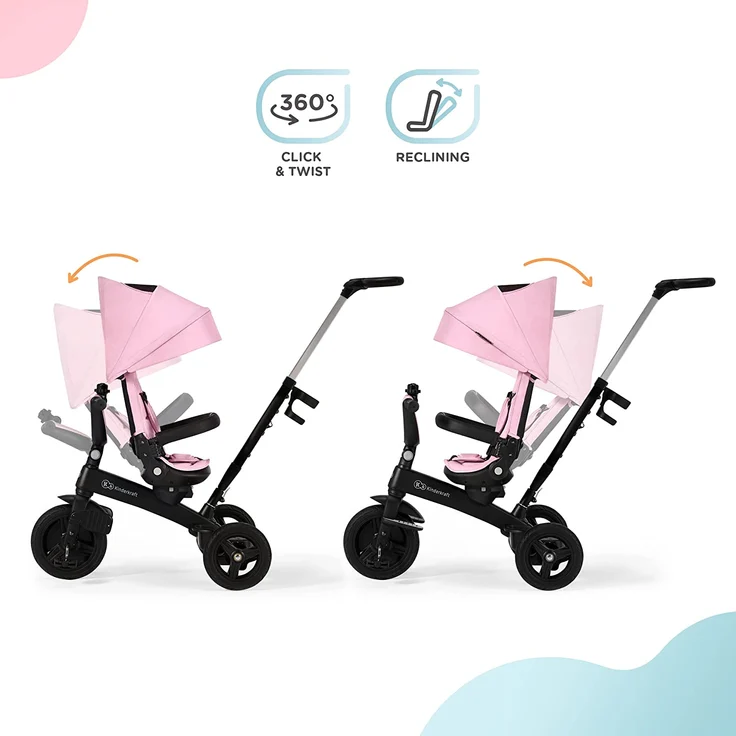 Kinderkraft 5-in-1 Dreirad TWIPPER - pink – Bild 4