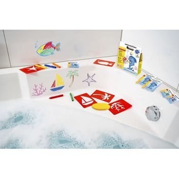 Eberhard Faber Mini Kids Set Bagno 16 Pezzi: Pastelli, Stencil, Spugna, Bagni Scoppiettanti, Gioco Creativo Per Bambini 3+