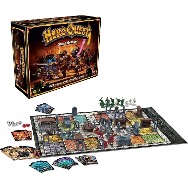 Avalon Hill 'HeroQuest', Basisspiel Brettspiel, Dungeon Crawler Fantasie-Abenteuerspiel ab 14 Jahren, für 2 − 5 Spieler, deutsch – Bild 2