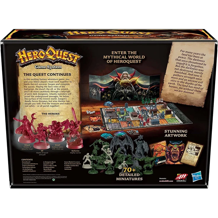 Avalon Hill 'HeroQuest', Basisspiel Brettspiel, Dungeon Crawler Fantasie-Abenteuerspiel ab 14 Jahren, für 2 − 5 Spieler, deutsch – Bild 7