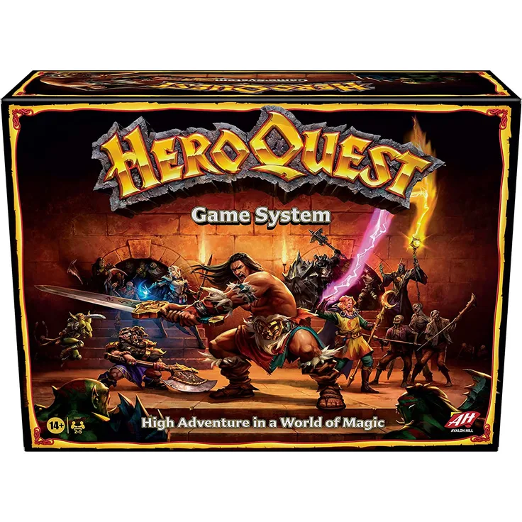 Avalon Hill 'HeroQuest', Basisspiel Brettspiel, Dungeon Crawler Fantasie-Abenteuerspiel ab 14 Jahren, für 2 − 5 Spieler, deutsch