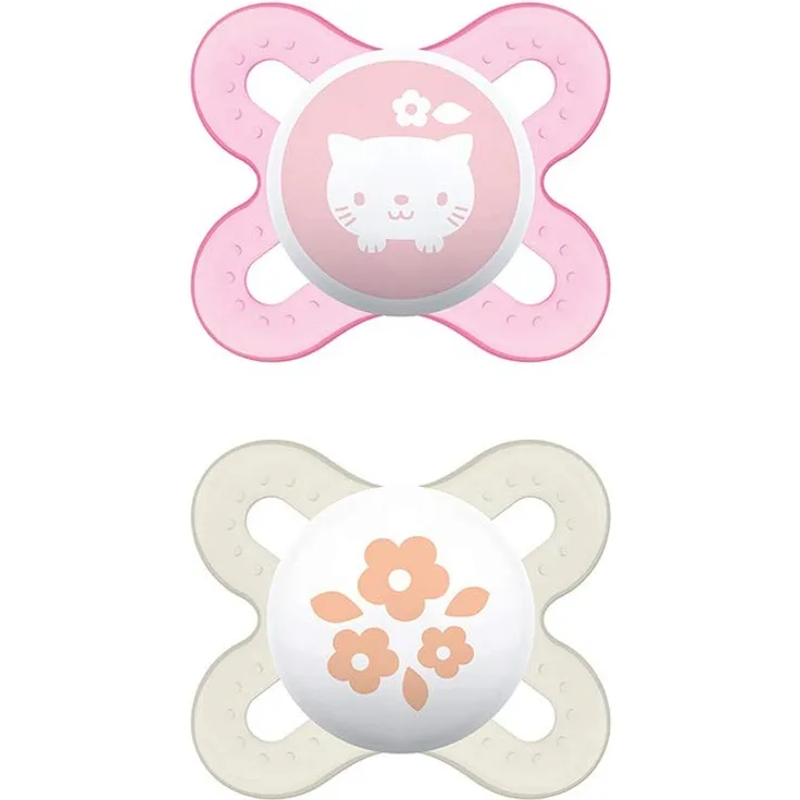 MAM Schnuller Start S152, für Neugeborene, SkinSoft-Silikon, ultraweich, für Babys von 0 bis 2 Monaten, Rosa (2 Stück), mit sterilisierbarer Box, spanische Version, 2 Unidad (Paquete de 1)