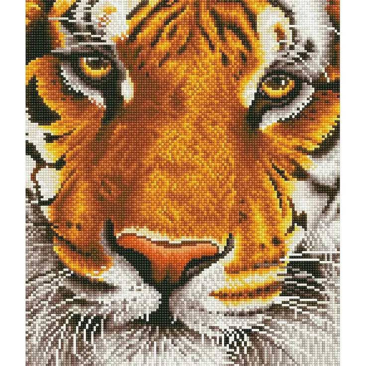 Pracht Creatives Hobby DD8-001 - Diamond Dotz Tiger, funkelndes Diamantbild zum Selbstgestalten, ca. 36 x 42 cm groß, Malen mit Diamanten, neuer und kreativer Basteltrend