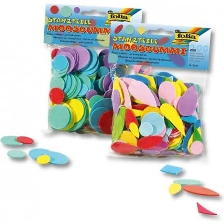 Folia, Moosgummi Stanzlinge, ca. 200 Teile (FORMEN)