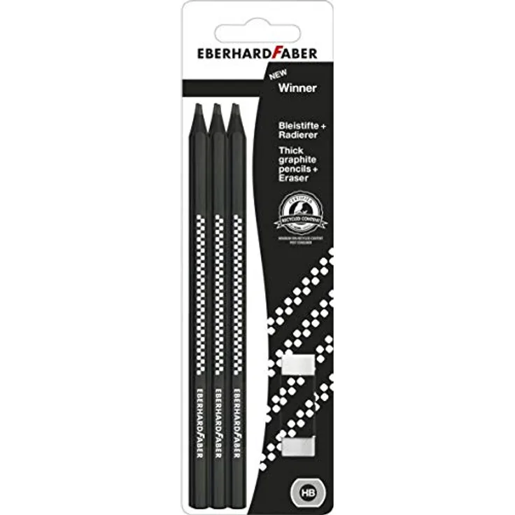 Eberhard Faber 510198 - Bleistifte Winner, mit Radierer, 6 Stück