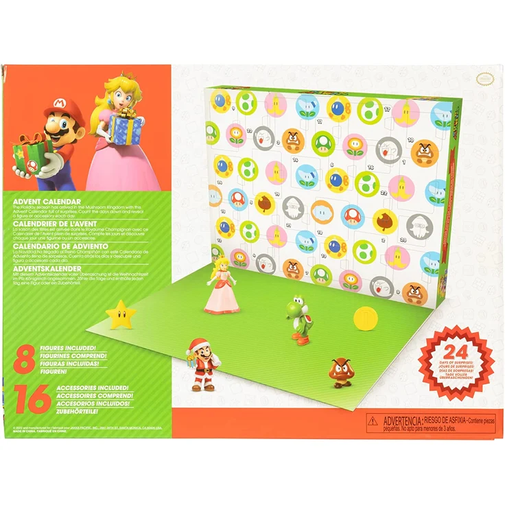 Jakks Super Mario Advent Calendar 6. 35cm Figures & Accessories Holiday Theme – Bild 4