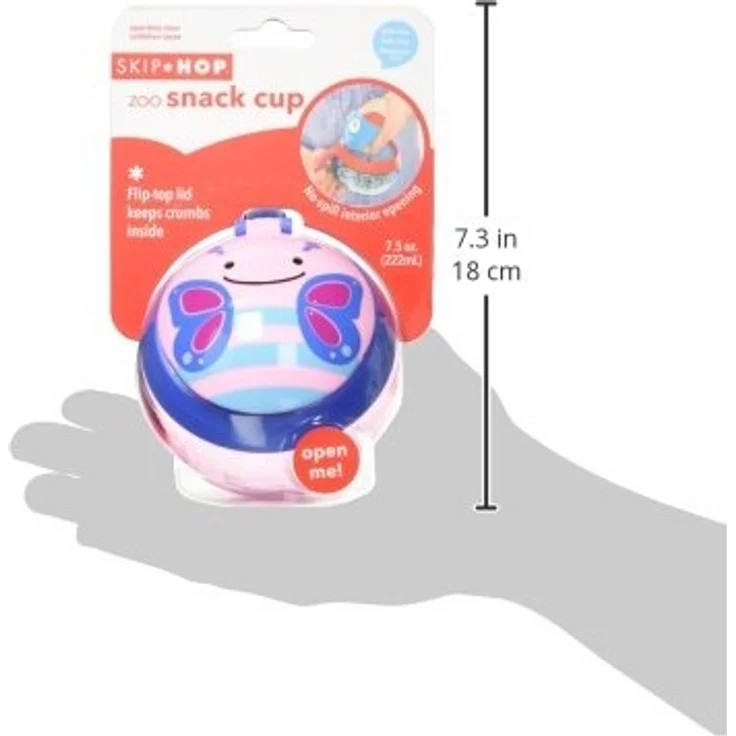 Skip Hop Zoo Snackcup, Snackbox, Aufbewahrungsbehälter für Kinder, mehrfarbig, Schmetterling Blossom – Bild 8