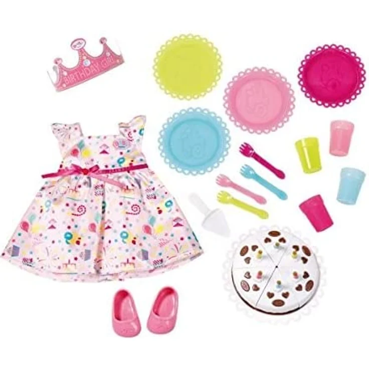 Zapf Creation 825242 BABY born Deluxe Party Set Geburtstag Puppenzubehör 43 cm 17-teilig, bunt – Bild 8