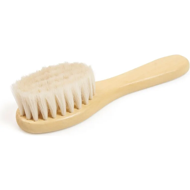 GRÜNSPECHT Ziegenhaarbürste für Babys und Kleinkinder, extra weich, aus Holz und Ziegenhaar, für feines Haar (520-00)