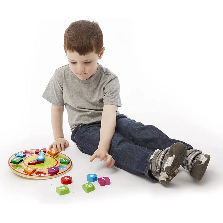 Melissa & Doug FBA_18593 Holzuhr mit Formen zum Sortieren (13 Teile) - Preisvergleich – Bild 6