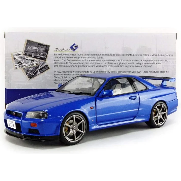 Solido S1804301 Nissan Skyline GT-R (R34) blau metallic Maßstab 1:18 Modellauto – Bild 8