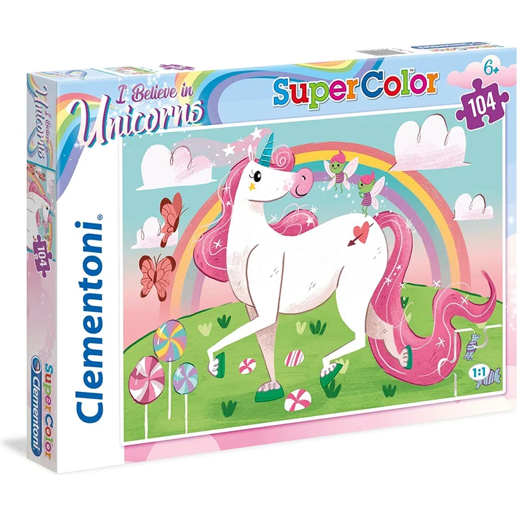 Clementoni Supercolor-Puzzlespiel Einhorn 104 Teile – Bild 1