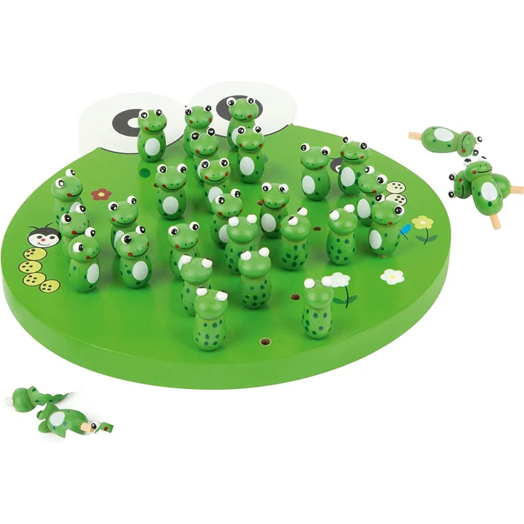 small foot 1876 Solitär 'Frosch' aus Holz, Gesellschaftsspiel mit 33 Frosch-Spielfiguren, ab 6 Jahren – Bild 2