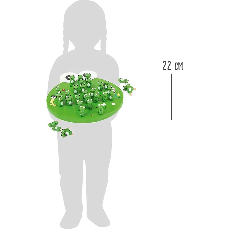 small foot 1876 Solitär 'Frosch' aus Holz, Gesellschaftsspiel mit 33 Frosch-Spielfiguren, ab 6 Jahren – Bild 6