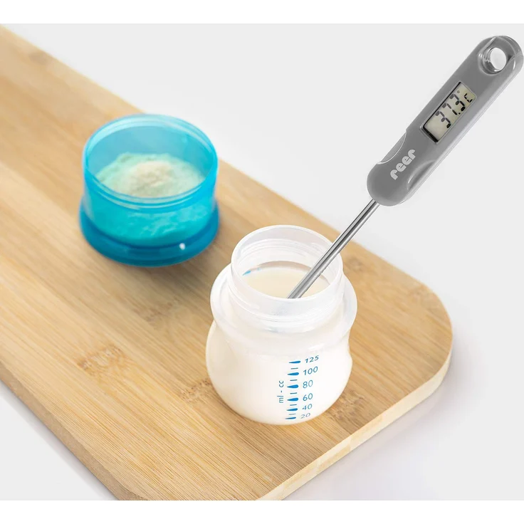 reer Digitales Flaschenthermometer FoodTemp - misst zuverlässig die Temperatur von Fläschchen, grau – Bild 2