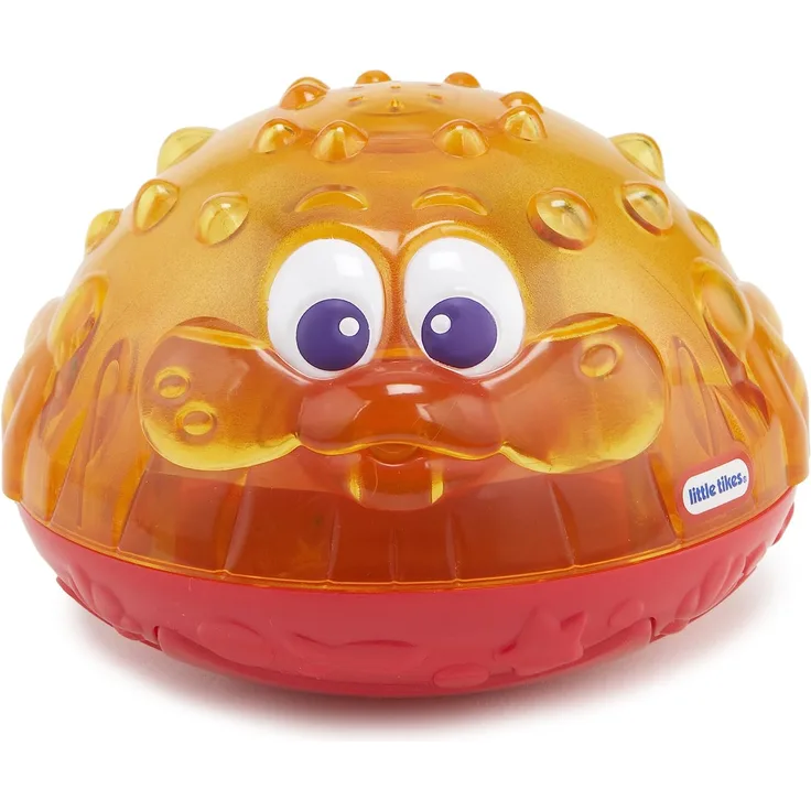 little tikes 173875GR Sparkle Bay Funkelfontäne Kugelfisch, Wasserspielzeug mit Leucht- und Spritzfunktion, orange