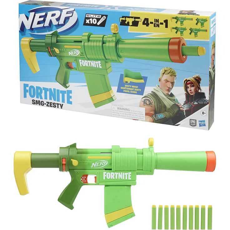 Nerf 'Fortnite SMG Zesty' Blaster, ab 8 Jahren, Reichweite 27 m, grün – Bild 13