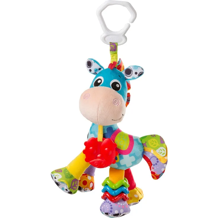 Playgro Activity Freund Klipp Klapp Pferd, Kinderwagenanhänger, Ab 0 Monaten, Blau/Bunt, 40182