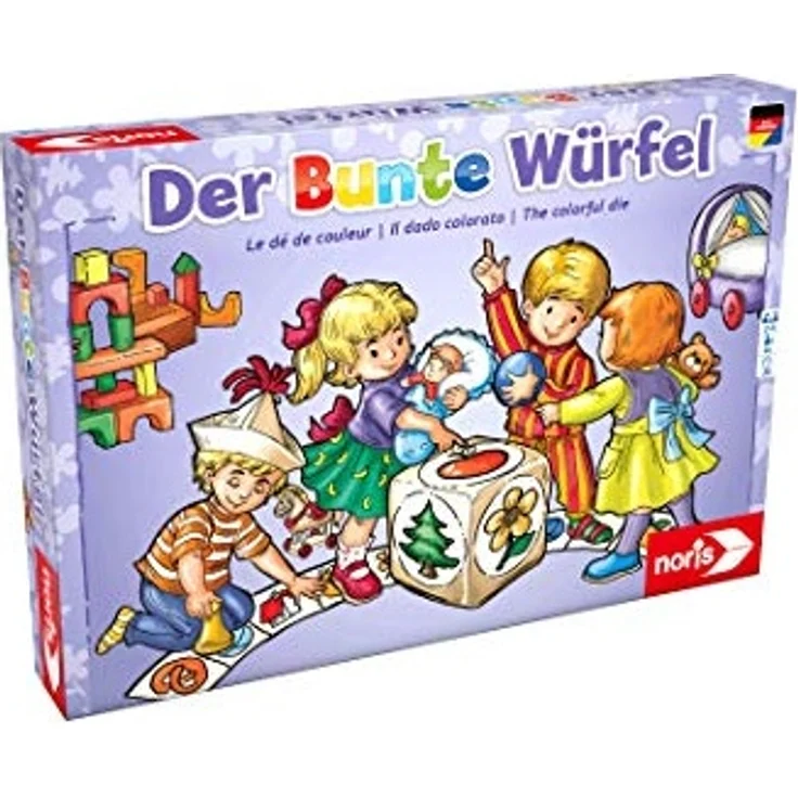 Noris 606011289 Der Bunte Würfel, der fröhliche und kindgerechte Würfelspiel Klassiker für Klein und Groß, ab 3 Jahren – Bild 1