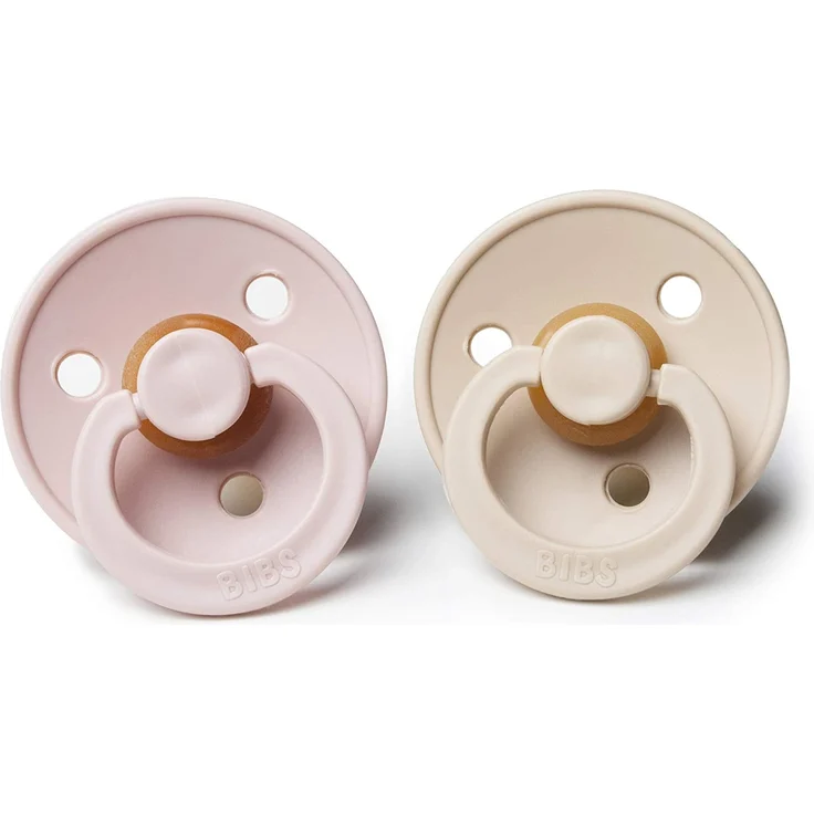 BIBS Colour Schnuller 2er Pack | BPA-frei | Kirschform Nippel | Naturkautschuk Blush & Vanilla 0-6 Monate – Bild 2