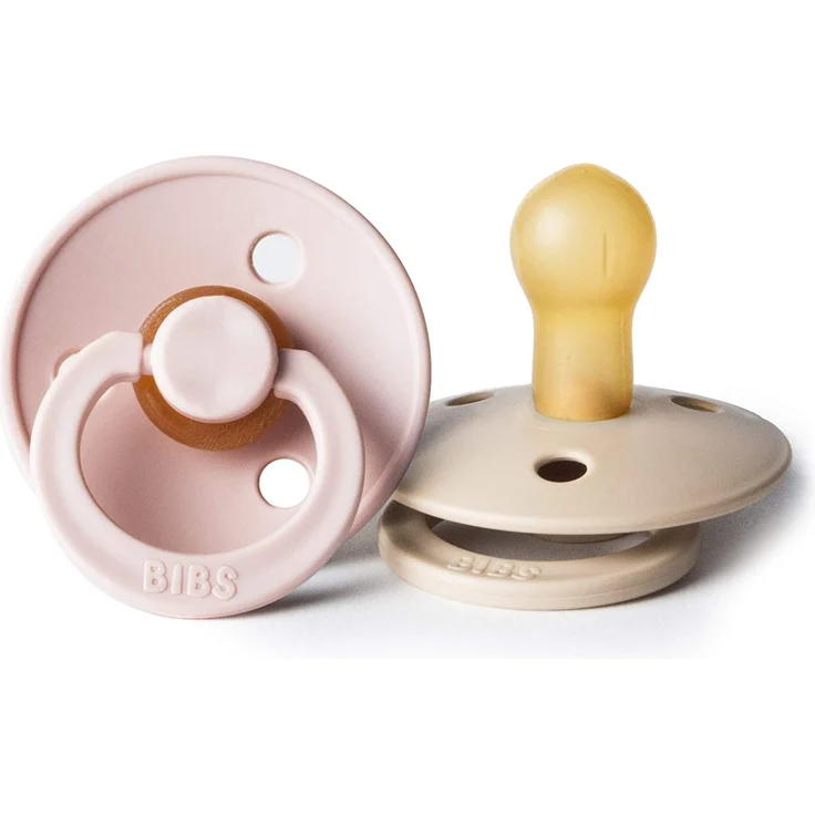 BIBS Colour Schnuller 2er Pack | BPA-frei | Kirschform Nippel | Naturkautschuk Blush & Vanilla 0-6 Monate – Bild 1
