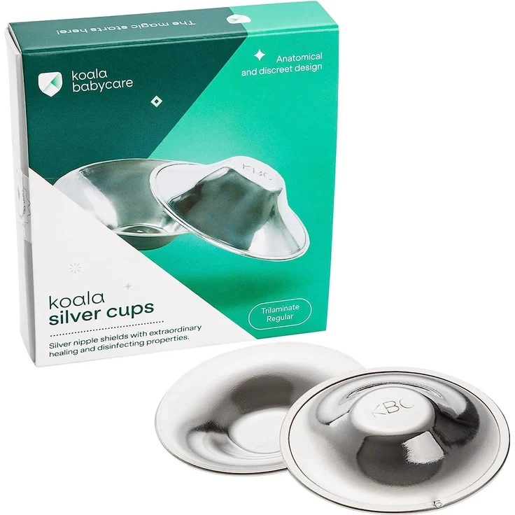 Koala Babycare Silberhütchen - 2 Stück - Standardgröße Silber Trilaminat für maximale Resistenz - Brustwarzenschutz für empfindliche und schmerzende Brustwarzen - Zertifiziertes Medizinprodukt - Preisvergleich – Bild 1